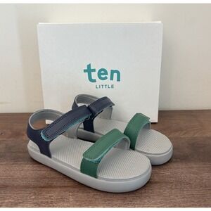 Ten Little Toddler Sandals, Adjustable -  Navy Green - US 13 Open Toe Unisex NEW